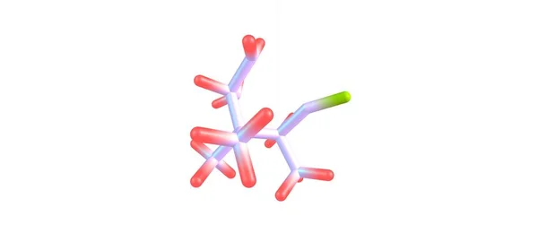 Beyaz arka plan üzerinde izole kafur moleküler yapısı — Stok fotoğraf
