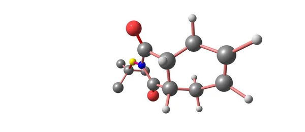 Captan estrutura molecular isolada sobre fundo branco — Fotografia de Stock