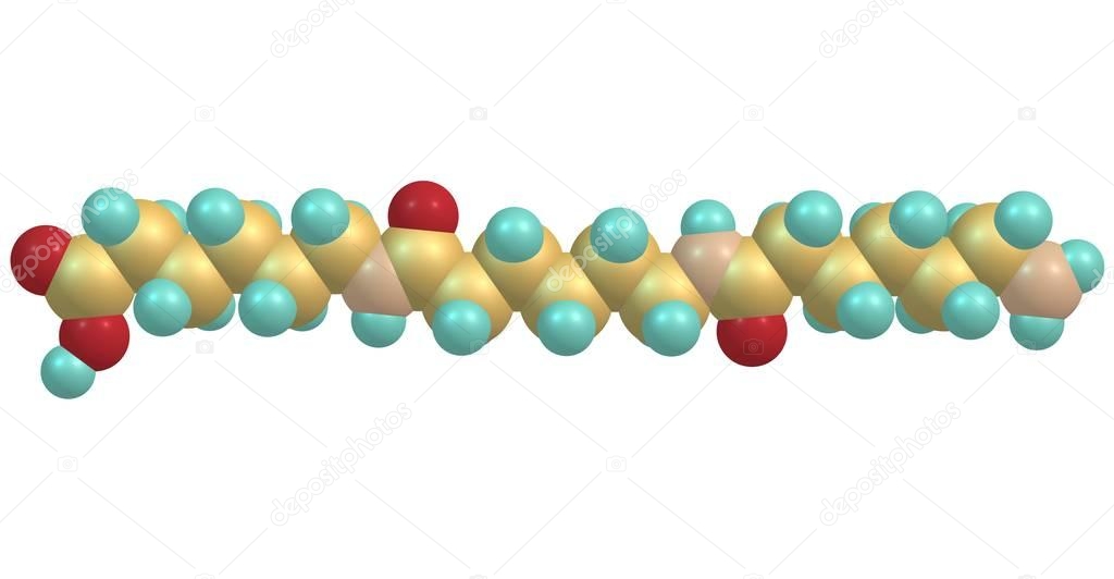 Nylon molecular structure isolated on white background