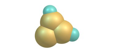 Beyaz arka plan üzerinde izole Cyclopropenylidene moleküler yapısı
