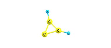 Cyclopropenylidene molecular structure isolated on white background clipart