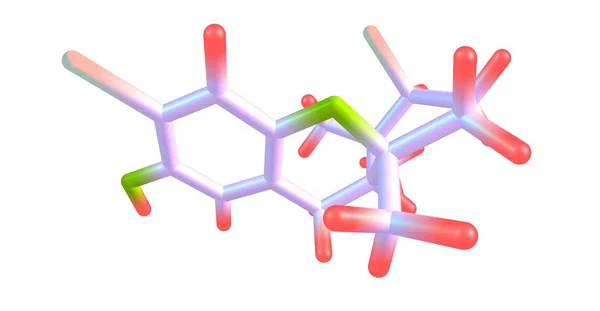 Cymobarbatol molecular structure isolated on white background — Stock Photo, Image