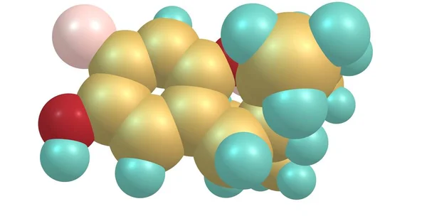 Estrutura molecular do cimobarbatol isolada sobre fundo branco — Fotografia de Stock