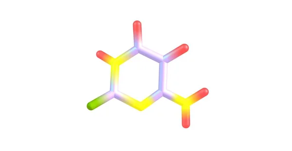 Beyaz arka plan üzerinde izole sitozin moleküler yapısı — Stok fotoğraf