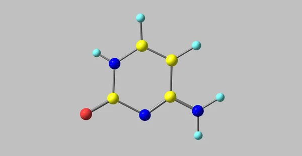 Estructura molecular de citosina aislada sobre fondo gris —  Fotos de Stock