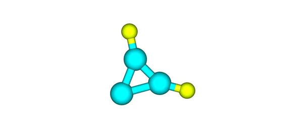 Cyclopropenylidene molekylär struktur isolerad på vit bakgrund — Stockfoto