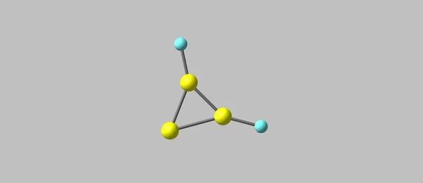 Cyclopropenylidene 分子结构在灰色背景下的分离 — 图库照片
