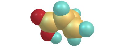 Cyclopropane karboksilik asit moleküler yapısı üzerinde beyaz izole