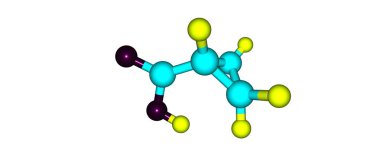 Cyclopropane karboksilik asit moleküler yapısı üzerinde beyaz izole