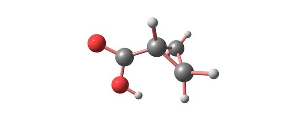 Estrutura molecular do ácido ciclopropano carboxílico isolado em branco — Fotografia de Stock