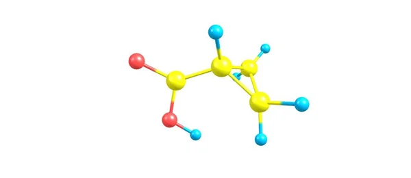 Cyklopropan karboxylových kyselin molekulární struktura izolované na bílém — Stock fotografie