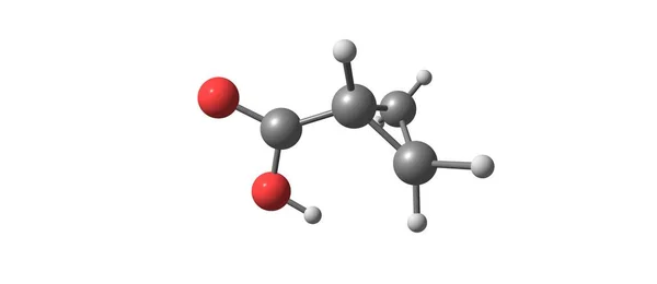 Cyclopropane karboksilik asit moleküler yapısı üzerinde beyaz izole — Stok fotoğraf