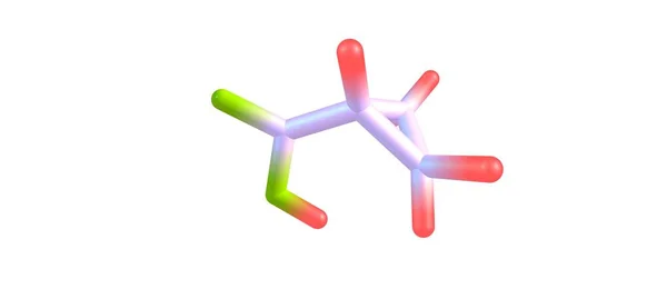 Estrutura molecular do ácido ciclopropano carboxílico isolado em branco — Fotografia de Stock