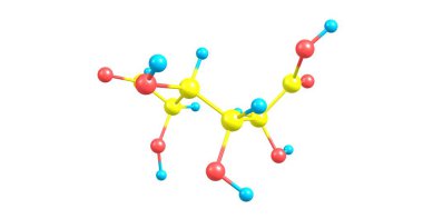 Galacturonic asit moleküler yapısı üzerinde beyaz izole