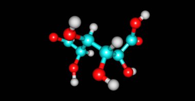 Siyah izole Galacturonic asit moleküler yapısı