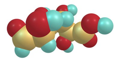 Glucuronic asit moleküler yapısı üzerinde beyaz izole