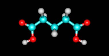 Siyah izole glutarik asit moleküler yapısı