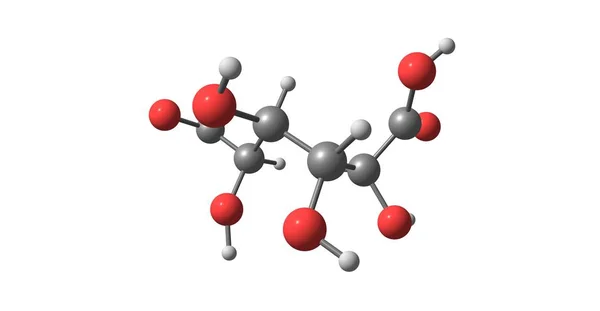 Молекулярна структура гальванонової кислоти ізольована на білому — стокове фото