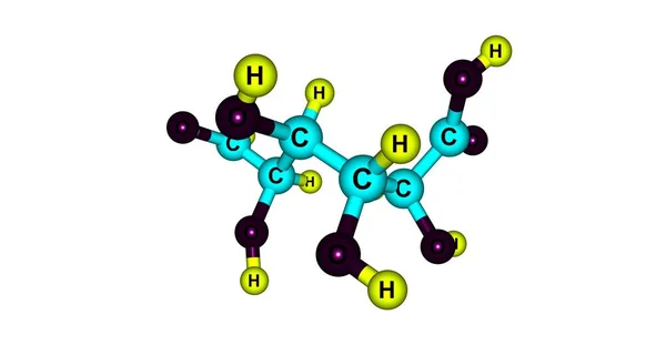 Structure moléculaire de l'acide galacturonique isolée sur blanc — Photo