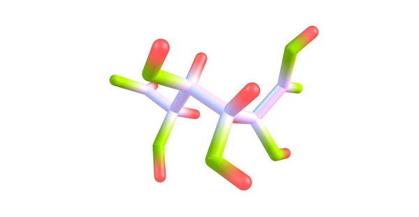 Estrutura molecular do ácido galacrónico isolado no branco — Fotografia de Stock