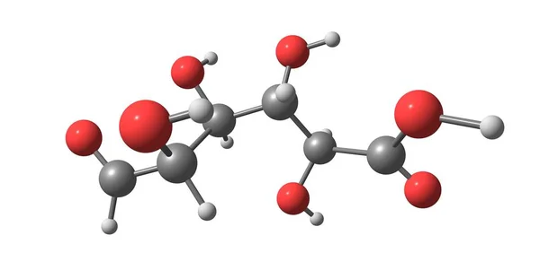 Glucuronic asit moleküler yapısı üzerinde beyaz izole — Stok fotoğraf