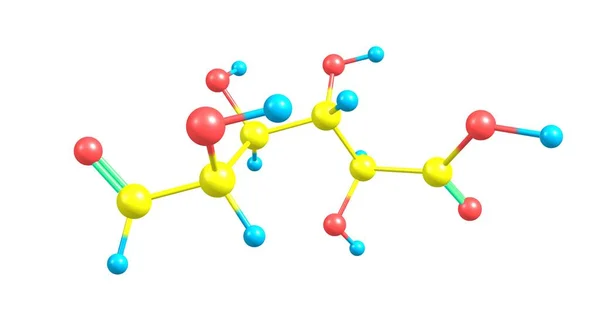 Structure moléculaire de l'acide glucuronique isolée sur blanc — Photo