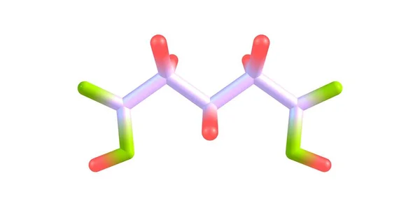 Estructura molecular del ácido glutárico aislada en blanco —  Fotos de Stock