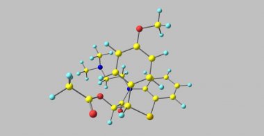 Gri izole Diltiazem moleküler yapısı