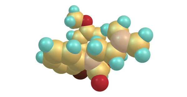 Diltiazem molecuulstructuur geïsoleerd op wit — Stockfoto