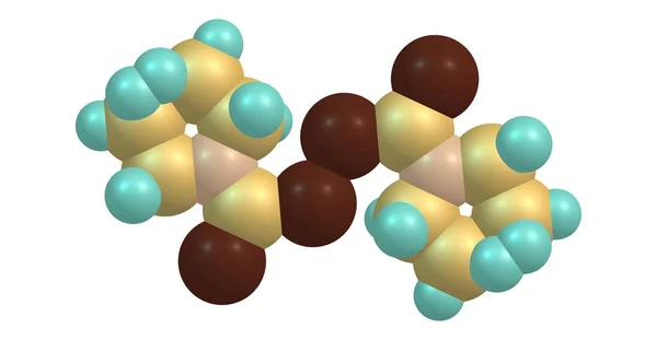 Ampisilin moleküler yapısı üzerinde beyaz izole — Stok fotoğraf