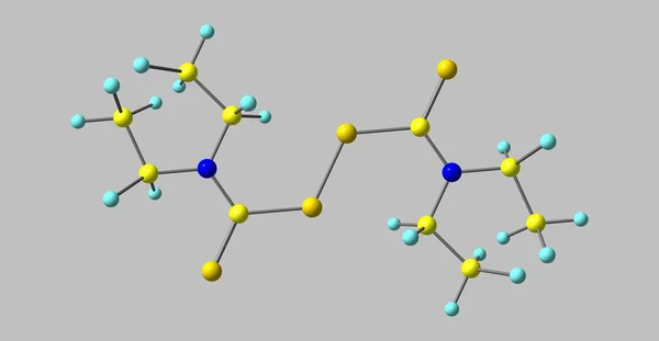 双硫醒分子结构的灰色分离 — 图库照片