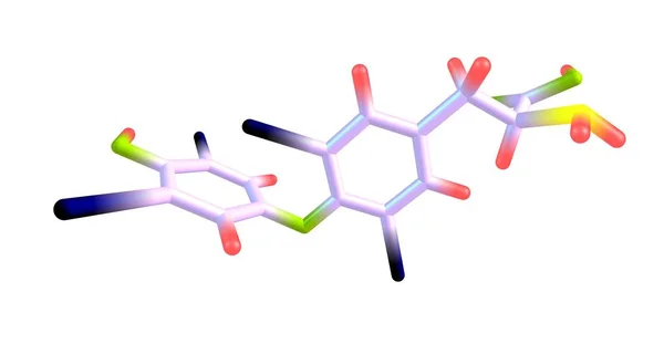 白で隔離レボチロキシン分子構造 — ストック写真