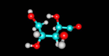 Xylose moleküler yapısı siyah üzerine izole edildi