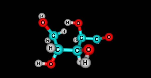 Estructura molecular de xilosa aislada en negro —  Fotos de Stock
