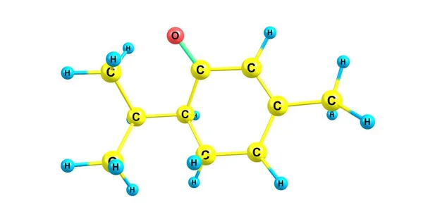 Estructura molecular de piperitona aislada en blanco —  Fotos de Stock