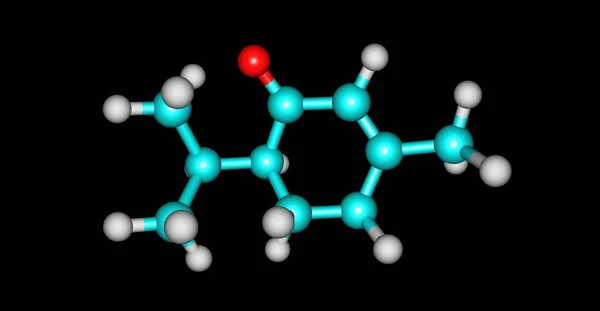 검은 색에 분리되어 있는 피리 투톤 분자 구조 — 스톡 사진