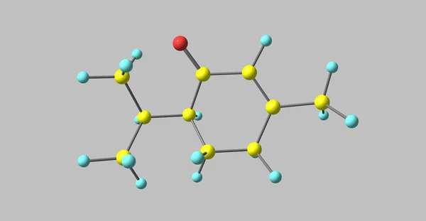 Estructura molecular de piperitona aislada en gris —  Fotos de Stock