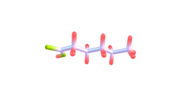 Rotierendes Isoliertes Hexansäuremolekül Video — Stockvideo