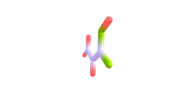 Draaiende Geïsoleerde Acrylzuurmoleculevideo — Stockvideo