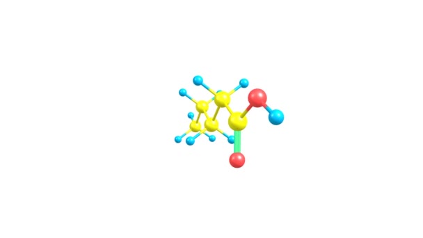 Forgó Izolált Valeriánsav Molekula Videó — Stock videók