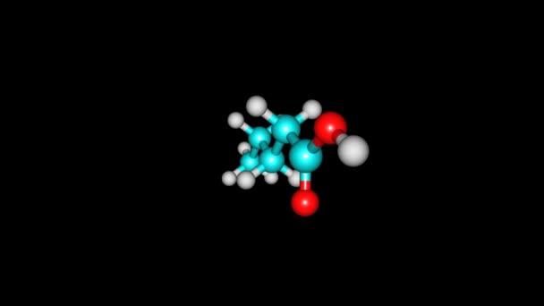 Draaiend Geïsoleerd Valeriaanzuurmolecuul Video — Stockvideo