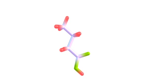 旋转分离的丁酸分子视频 — 图库视频影像