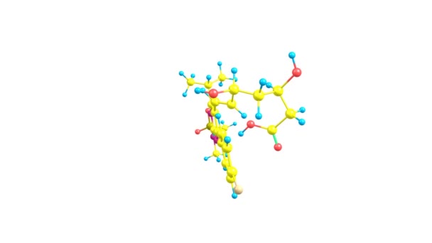 Rotace Izolovaného Videa Molekul Rosuvastatinu — Stock video