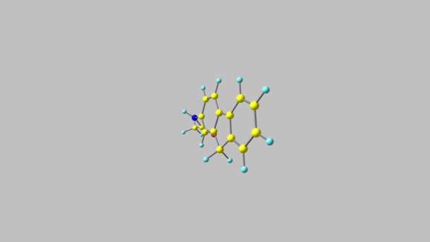 Molécula Droga Rotativa Acetilaminofluoreno — Vídeo de Stock