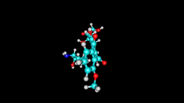 Rotativa Doxorrubicina Estrutura Molecular Droga — Vídeo de Stock