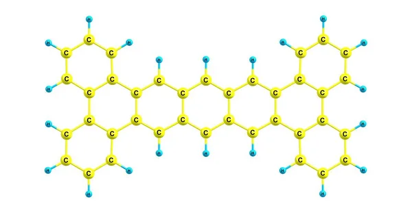 Tetrabenzopentaceno Componente Básico Los Materiales Optoelectrónicos Orgánicos Ilustración — Foto de Stock