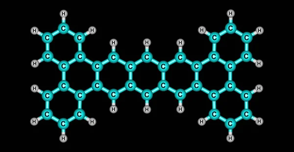 Tetravenenzopentaceneは有機光電子材料用のブロックを構築しています 3Dイラスト — ストック写真