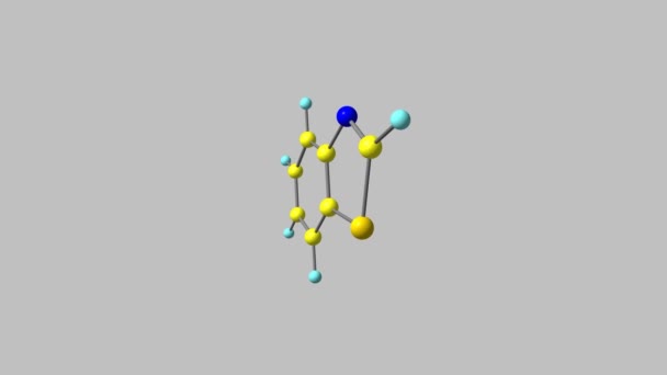 Benzothiazol Molekül Rotierendes Video Voller — Stockvideo