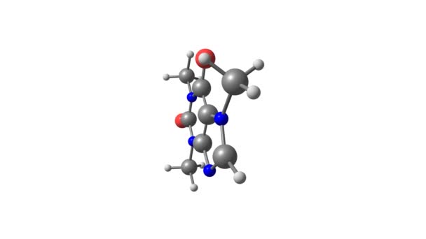 Cafeïne Molecuul Roterende Video Full — Stockvideo