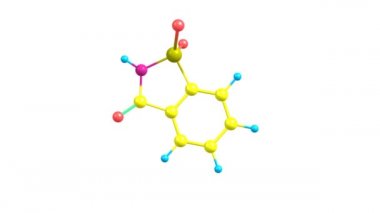 Saccharin molekülü video tam HD döndürme